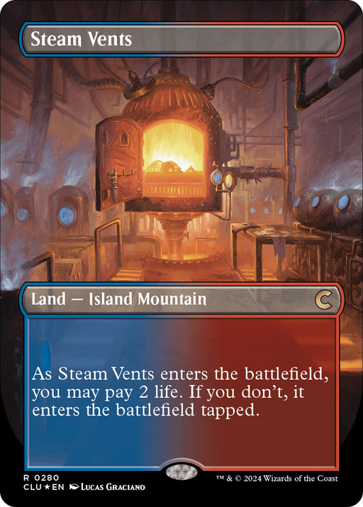 Steam Vents (CLU-280) [Ravnica: Clue Edition] (Borderless) Foil MTG Single Wizards of the Coast