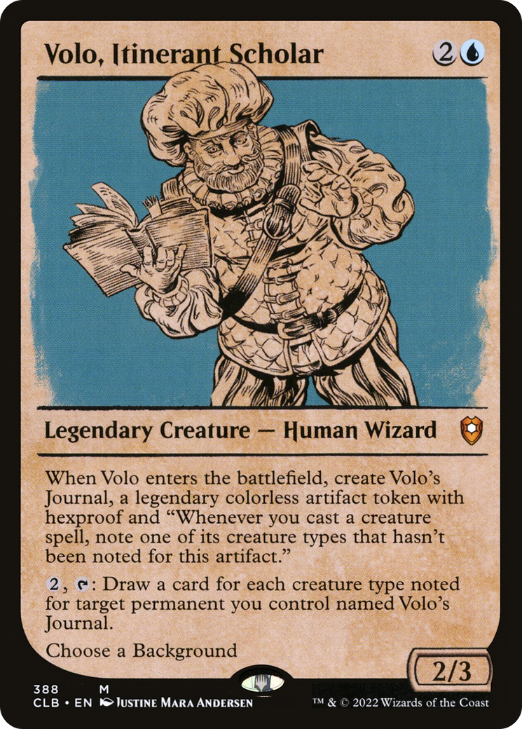 Volo, Itinerant Scholar (CLB-388) [Commander Legends: Battle for Baldur's Gate] (Showcase) MTG Single Wizards of the Coast