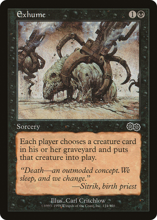 Exhume (USG-134) [Urza's Saga] MTG Single Wizards of the Coast