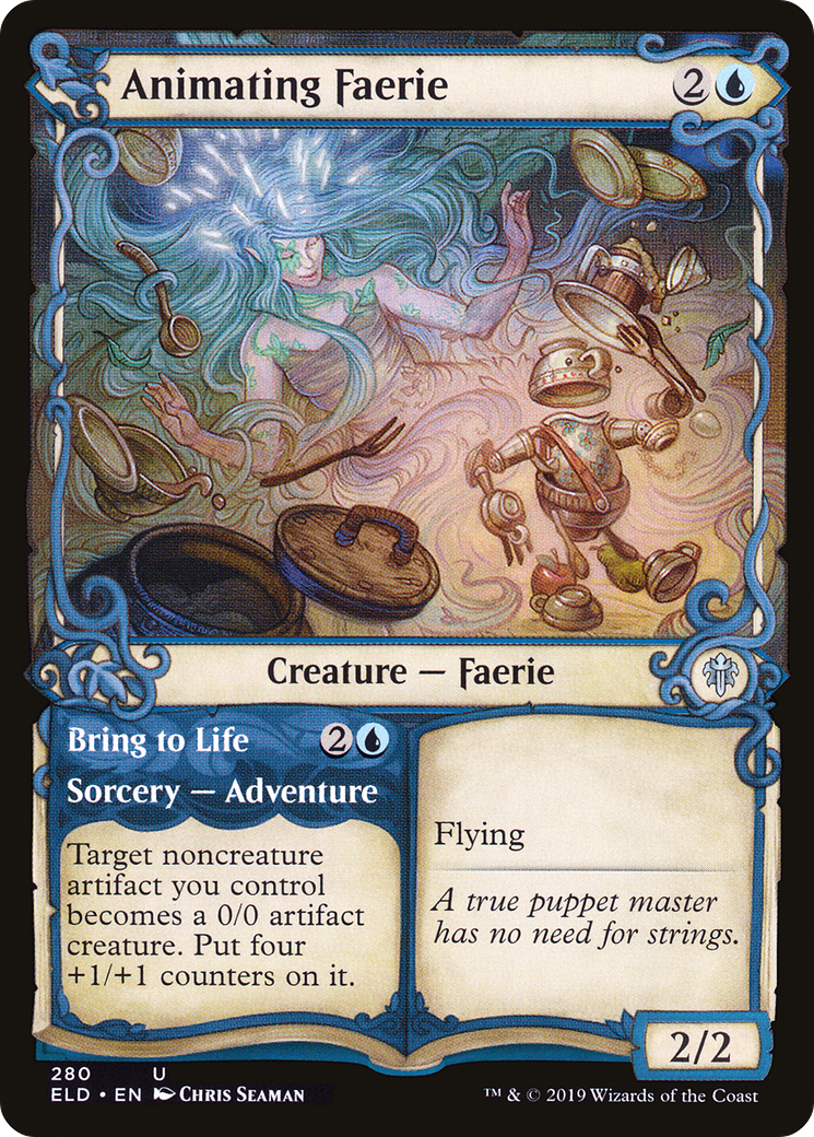 Animating Faerie // Bring to Life (ELD-280) [Throne of Eldraine] (Showcase) Foil MTG Single Wizards of the Coast