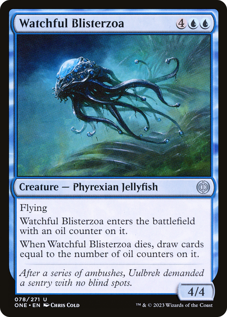 Watchful Blisterzoa (ONE-078) [Phyrexia: All Will Be One] Foil MTG Single Wizards of the Coast