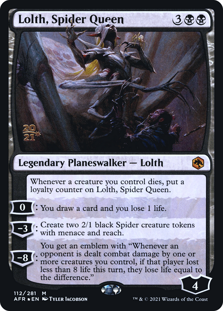 Lolth, Spider Queen (PRE-112) [Adventures in the Forgotten Realms Promos] Foil MTG Single Wizards of the Coast