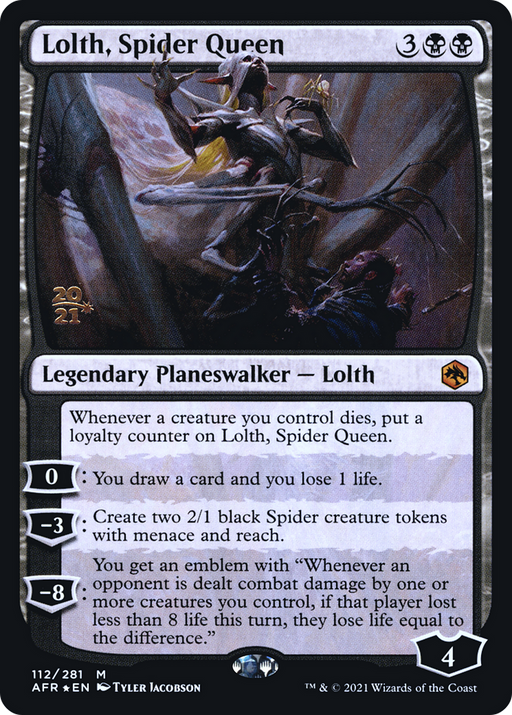 Lolth, Spider Queen (PRE-112) [Adventures in the Forgotten Realms Promos] Foil MTG Single Wizards of the Coast