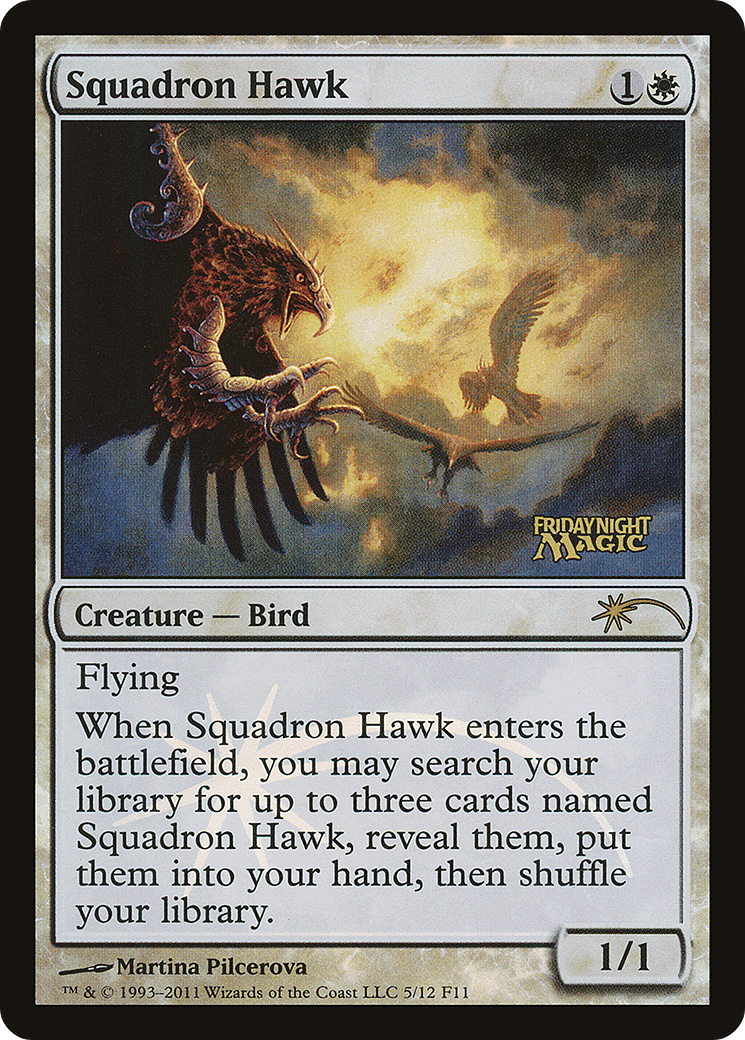 Squadron Hawk (FNM-) [Misc] Friday Night Magic 2011 Foil MTG Single Wizards of the Coast