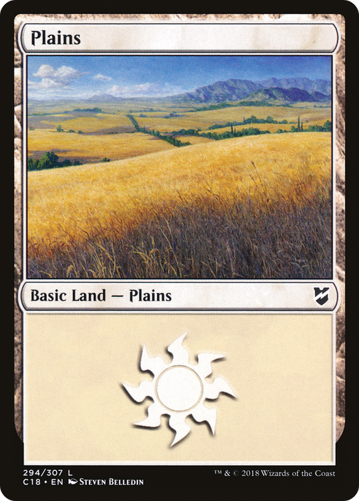 Plains (C18-294) [Commander 2018] MTG Single Wizards of the Coast
