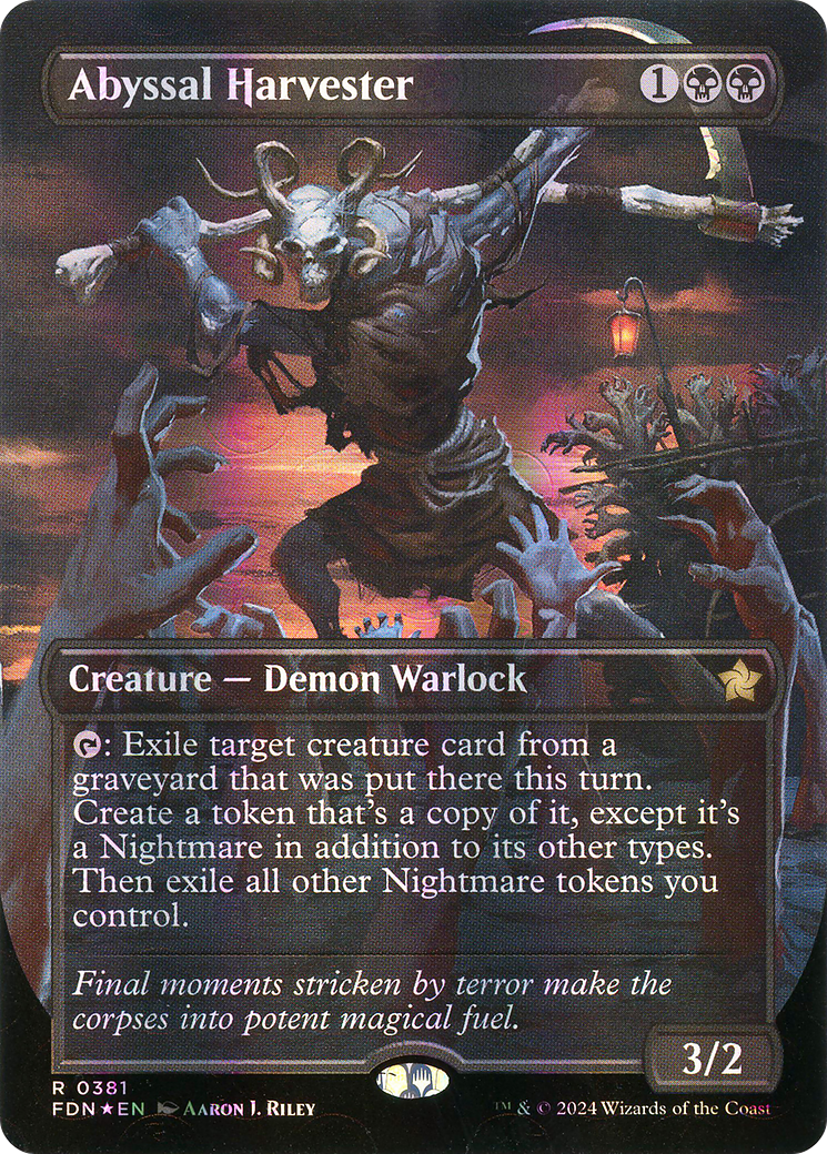 Abyssal Harvester (Mana Foil) (FDN-381) [Foundations] (Borderless) Foil MTG Single Wizards of the Coast
