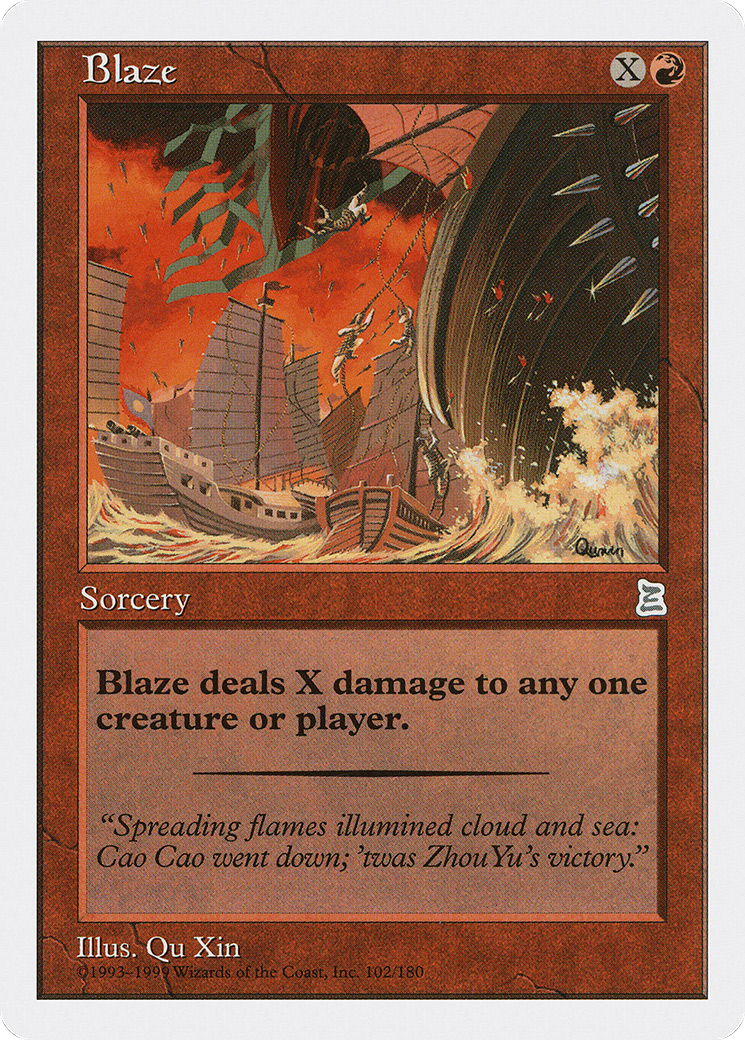 Blaze (PTK-102) [Oldschool] Portal Three Kingdoms MTG Single Wizards of the Coast