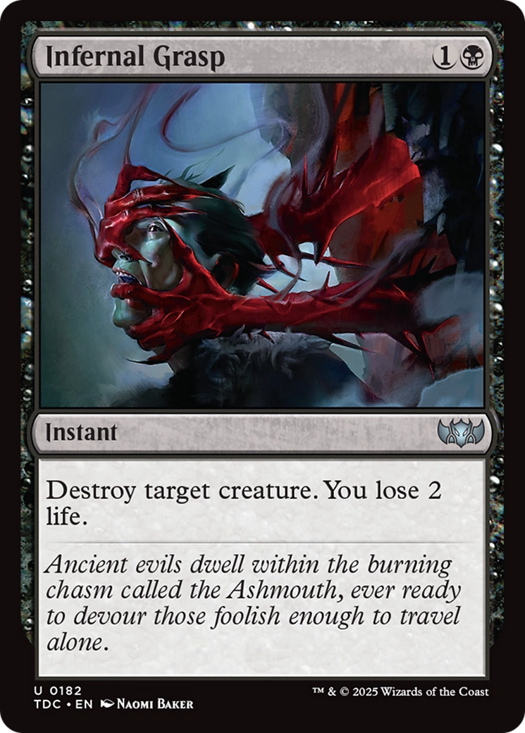 Infernal Grasp (TDC-182) [Commander: Tarkir: Dragonstorm] MTG Single Wizards of the Coast