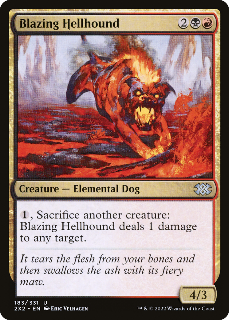 Blazing Hellhound (2X2-183) [Double Masters 2022] MTG Single Wizards of the Coast