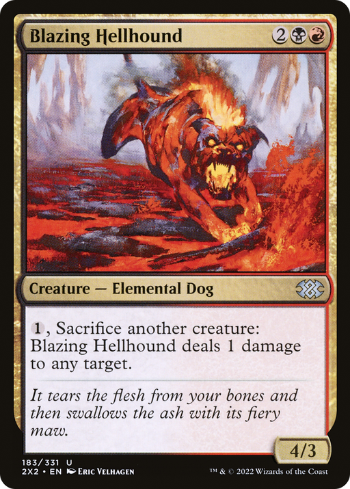 Blazing Hellhound (2X2-183) [Double Masters 2022] MTG Single Wizards of the Coast