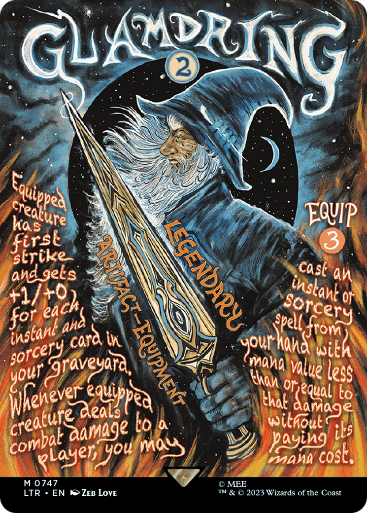 Glamdring (Borderless Poster) (LTR-747) [The Lord of the Rings: Tales of Middle-earth] (Borderless) Foil MTG Single Wizards of the Coast