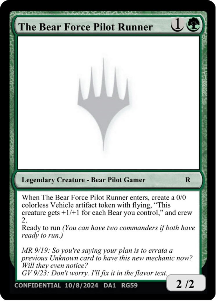 The Bear Force Pilot Runner (UNK-RG59A) [Misc] Unknown Event MTG Single Wizards of the Coast