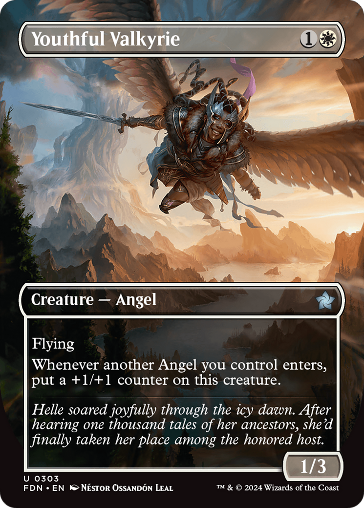 Youthful Valkyrie (FDN-303) [Foundations] (Borderless) Foil MTG Single Wizards of the Coast