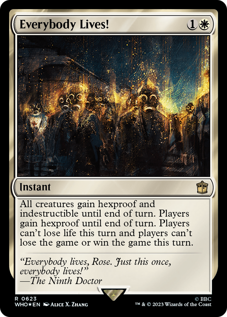 Everybody Lives! (Surge Foil) (WHO-623) [Doctor Who] Foil MTG Single Wizards of the Coast