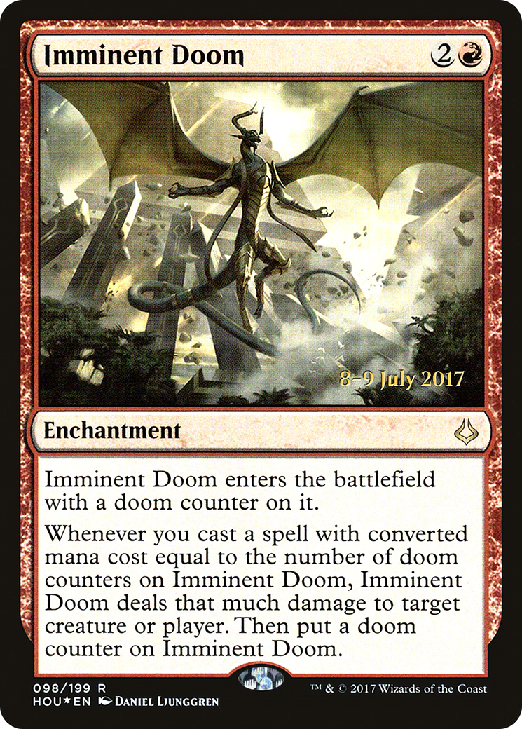 Imminent Doom [Hour of Devastation Prerelease Promos] MTG Single Magic: The Gathering