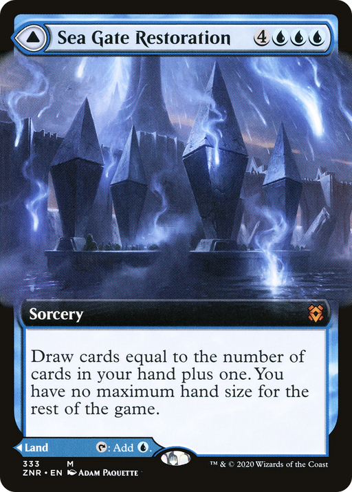 Sea Gate Restoration (ZNR-333) [Zendikar Rising] (Extended Art) Foil MTG Single Wizards of the Coast