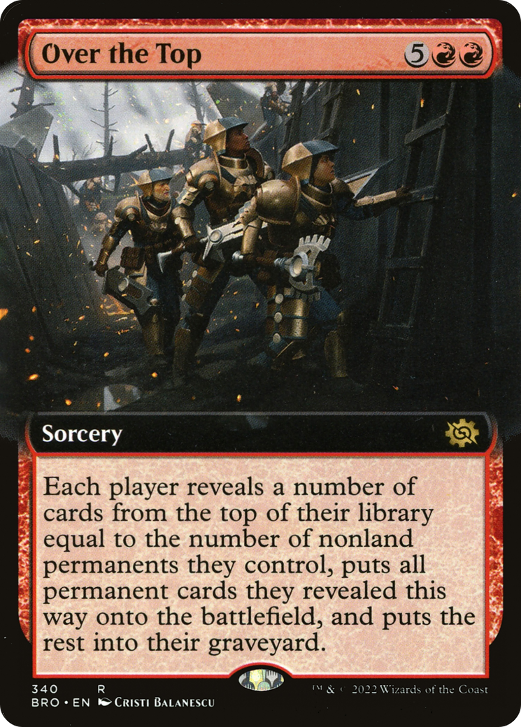 Over the Top (BRO-340) [The Brothers' War] (Extended Art) Foil MTG Single Wizards of the Coast