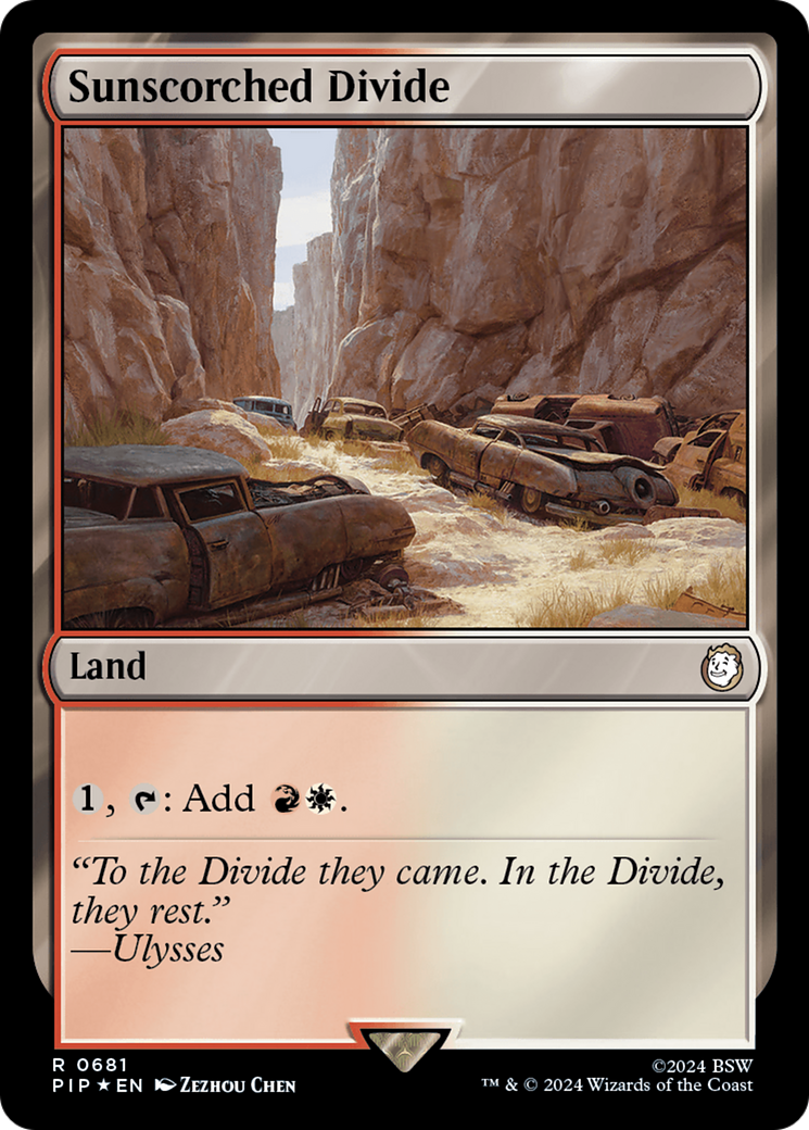 Sunscorched Divide (Surge Foil) (PIP-681) [Fallout] Foil MTG Single Wizards of the Coast