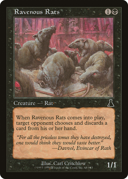Ravenous Rats (UDS-068) [Urza's Destiny] Foil MTG Single Wizards of the Coast