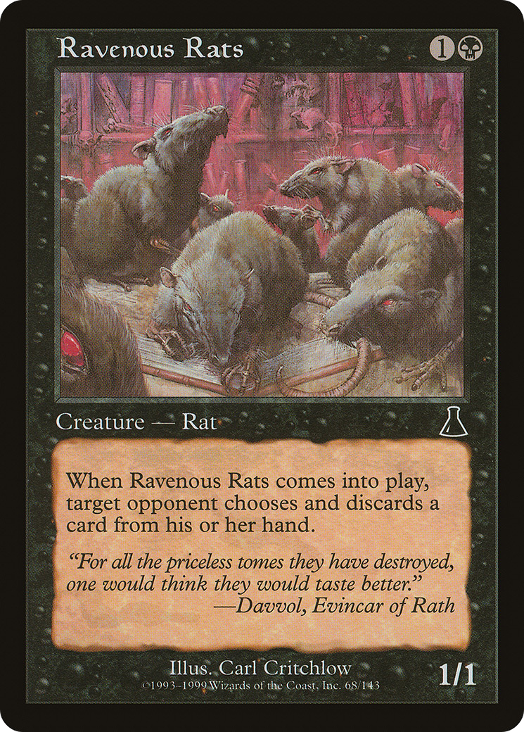 Ravenous Rats (UDS-068) [Urza's Destiny] MTG Single Wizards of the Coast