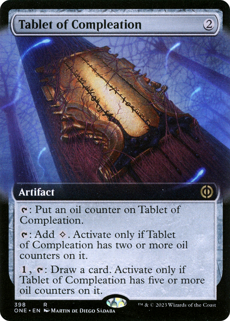 Tablet of Compleation (ONE-398) [Phyrexia: All Will Be One] (Extended Art) Foil MTG Single Wizards of the Coast
