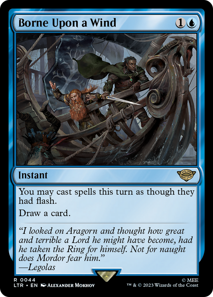 Borne Upon a Wind (LTR-044) [The Lord of the Rings: Tales of Middle-earth] Foil MTG Single Wizards of the Coast