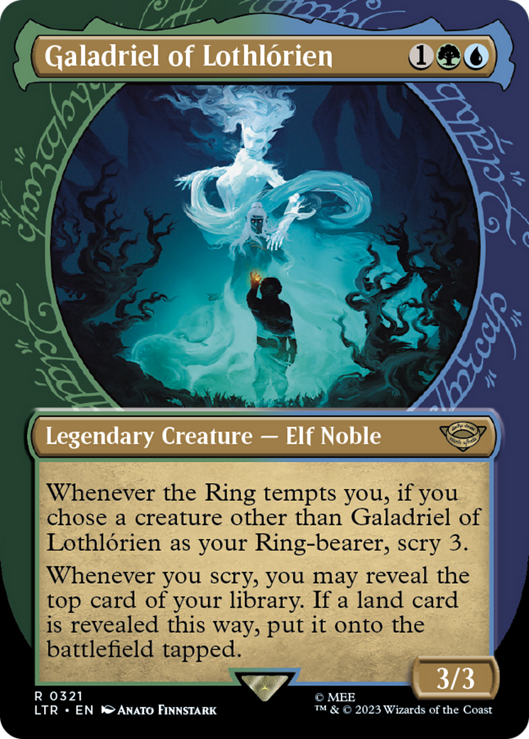 Galadriel of Lothlorien (LTR-321) [The Lord of the Rings: Tales of Middle-earth] (Showcase) (Borderless) MTG Single Wizards of the Coast