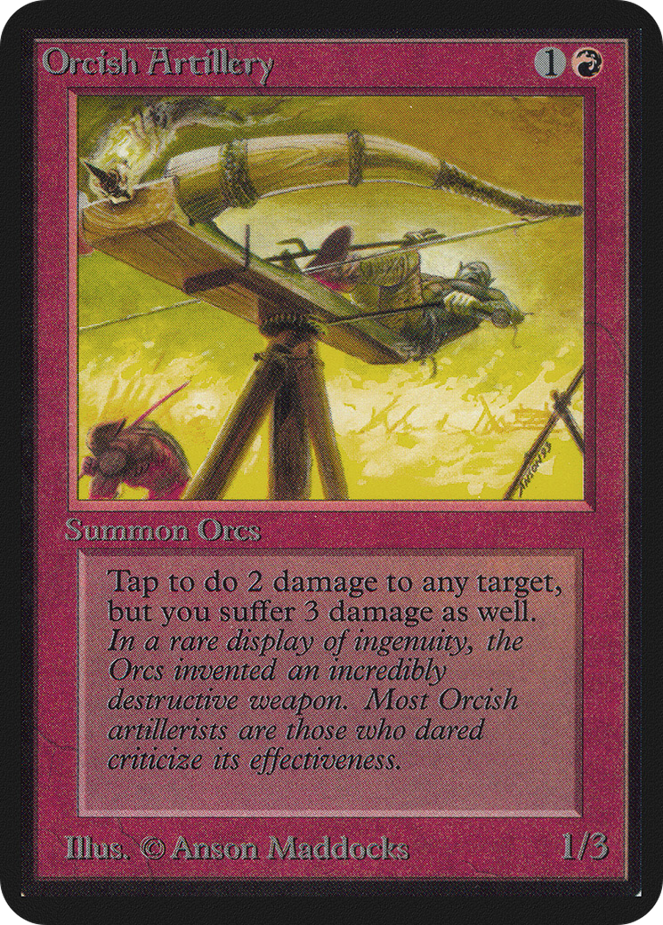 Orcish Artillery (LEA-165) [Oldschool] Limited Edition Alpha MTG Single Wizards of the Coast