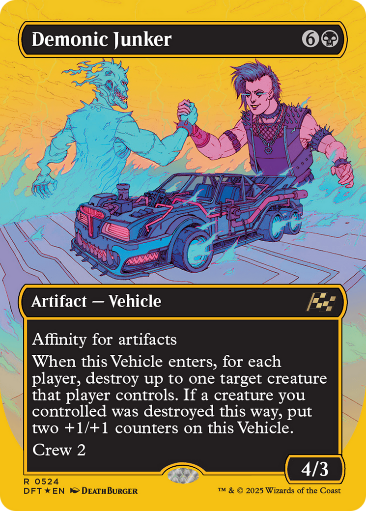 Demonic Junker (First-Place Foil) (DFT-524) [Aetherdrift] (Borderless) Foil MTG Single Wizards of the Coast