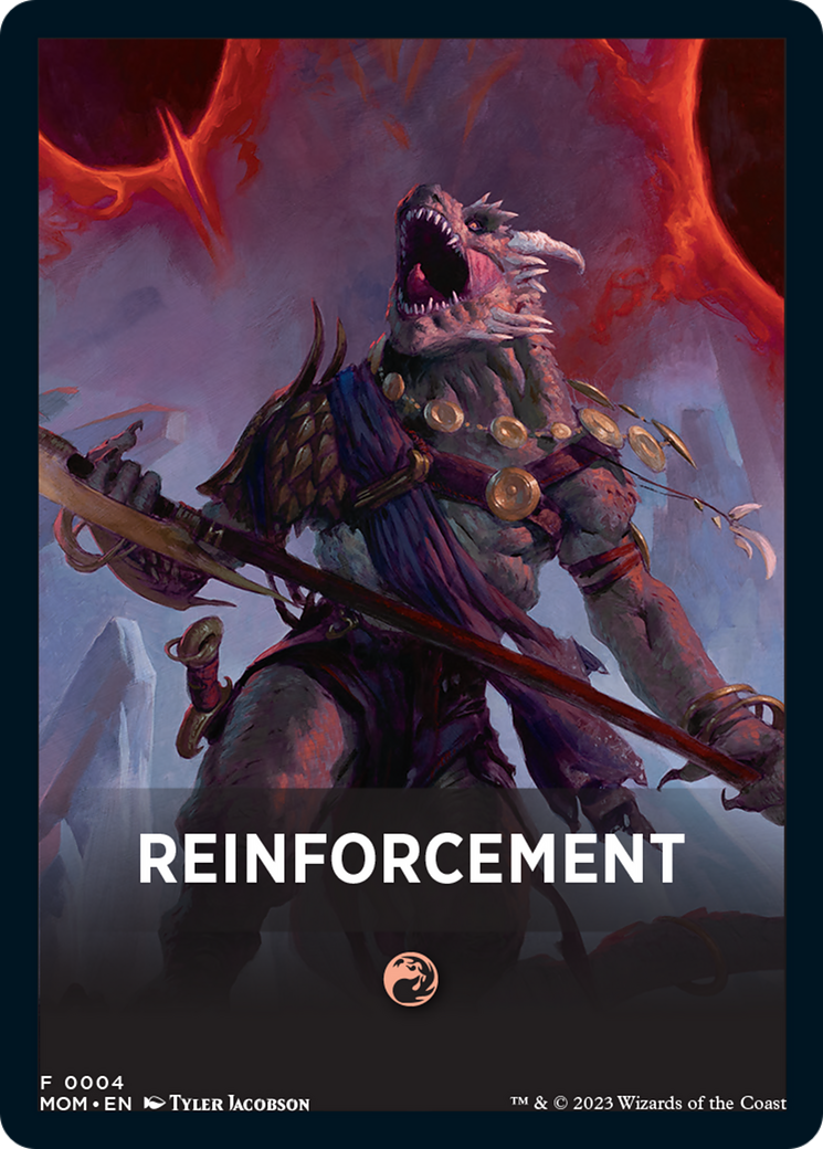 Reinforcement Theme Card [Tokens] March of the Machine Tokens MTG Single Magic: The Gathering