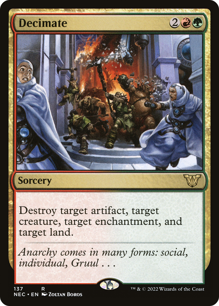 Decimate (NEC-137) [Neon Dynasty Commander] MTG Single Wizards of the Coast