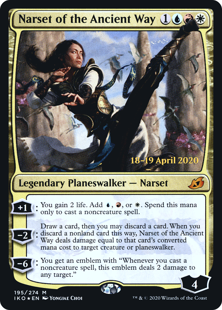 Narset of the Ancient Way (PRE-195) [Ikoria: Lair of Behemoths Promos] Foil MTG Single Wizards of the Coast