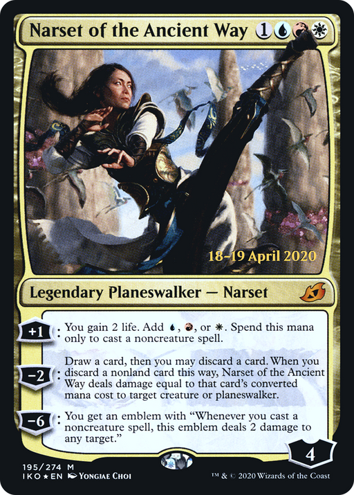 Narset of the Ancient Way (PRE-195) [Ikoria: Lair of Behemoths Promos] Foil MTG Single Wizards of the Coast
