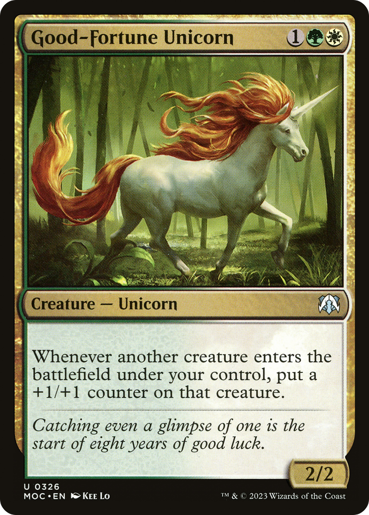 Good-Fortune Unicorn [March of the Machine Commander] MTG Single Magic: The Gathering