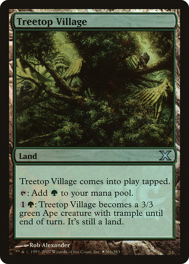 Treetop Village (WPN-002) [Tenth Edition Promos] Foil MTG Single Wizards of the Coast