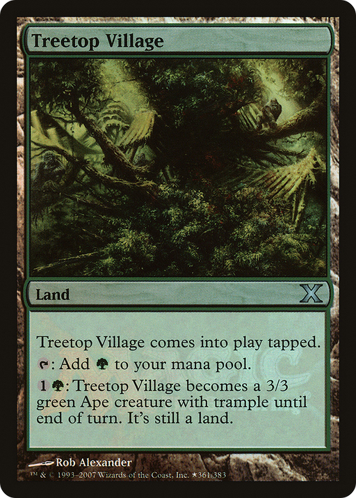 Treetop Village (WPN-002) [Tenth Edition Promos] Foil MTG Single Wizards of the Coast