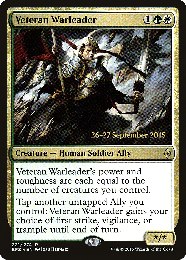 Veteran Warleader (PRE-221) [Battle for Zendikar Promos] Foil MTG Single Wizards of the Coast