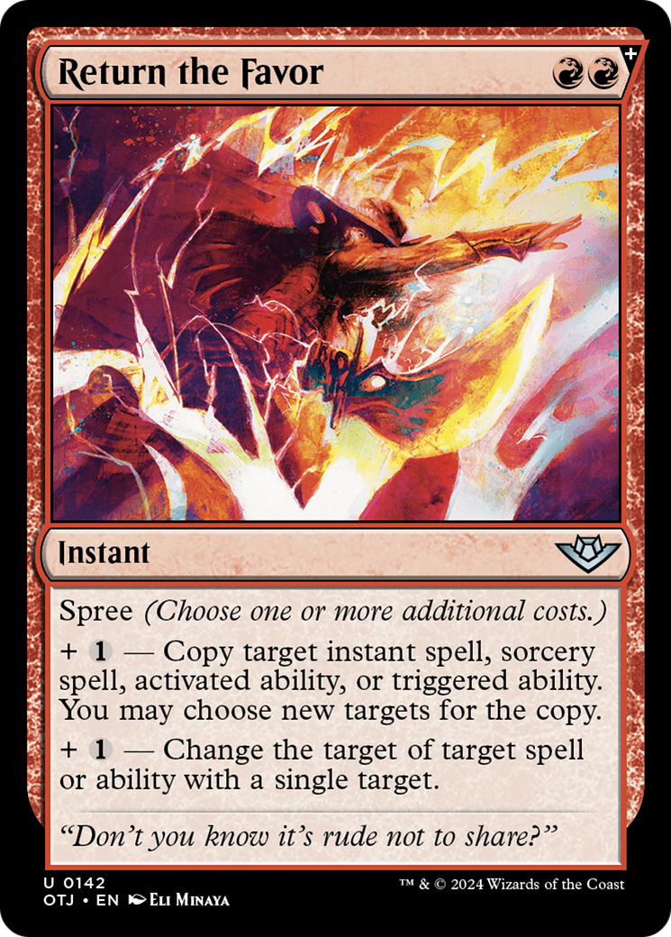 Return the Favor (OTJ-142) [Outlaws of Thunder Junction] Foil MTG Single Wizards of the Coast
