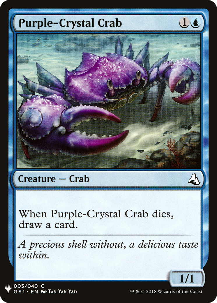 Purple-Crystal Crab (LIST-GS1-3) [Mystery Booster] The List MTG Single Wizards of the Coast