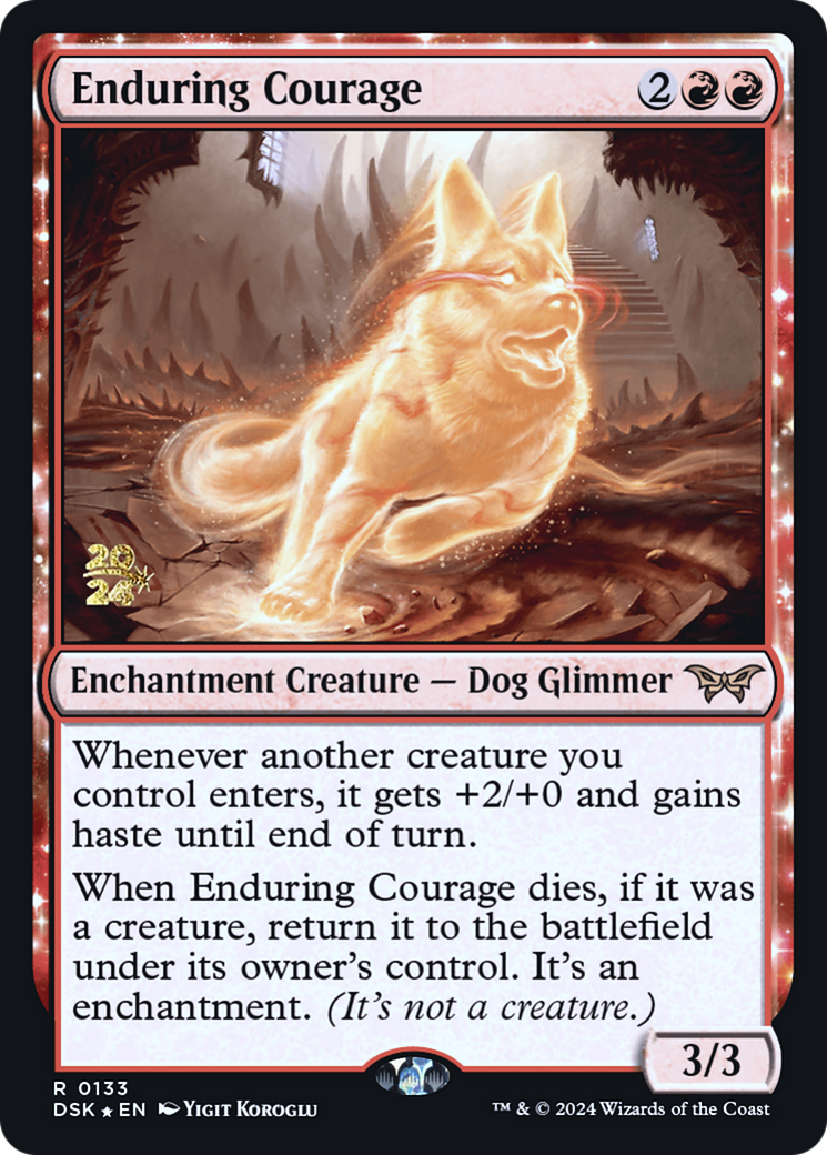 Enduring Courage (PRE-133) [Duskmourn: House of Horror Promos] Foil MTG Single Wizards of the Coast