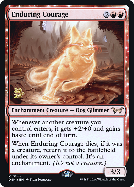Enduring Courage (PRE-133) [Duskmourn: House of Horror Promos] Foil MTG Single Wizards of the Coast