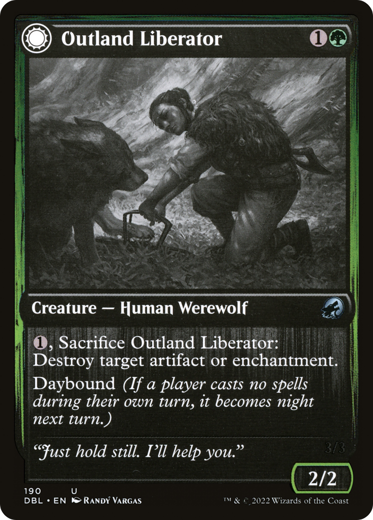 Outland Liberator // Frenzied Trapbreaker (DBL-190) [Innistrad: Double Feature] (Double Faced Transform) MTG Single Magic: The Gathering