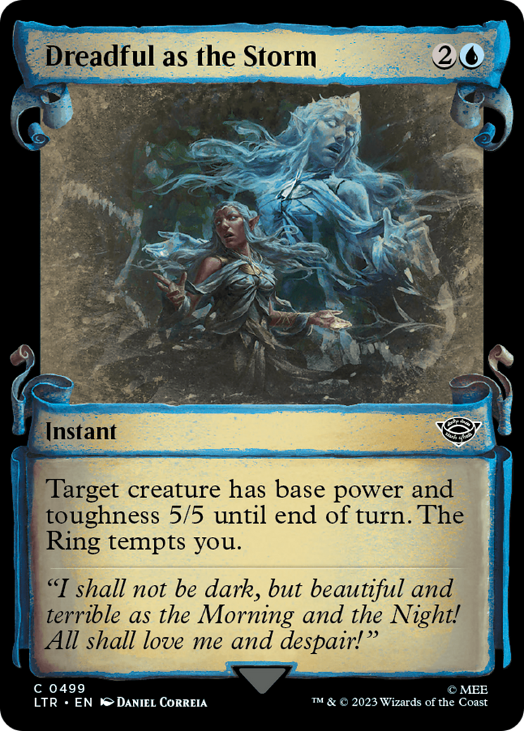 Dreadful as the Storm (Showcase Scrolls) (LTR-499) [The Lord of the Rings: Tales of Middle-earth] (Showcase) Foil MTG Single Wizards of the Coast