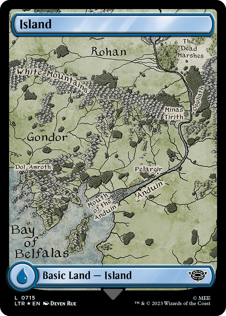 Island (0715) (Surge Foil) (LTR-715) [The Lord of the Rings: Tales of Middle-earth] Foil MTG Single Wizards of the Coast