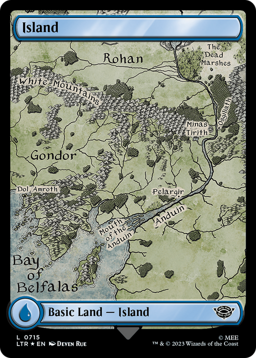 Island (0715) (Surge Foil) (LTR-715) [The Lord of the Rings: Tales of Middle-earth] Foil MTG Single Wizards of the Coast