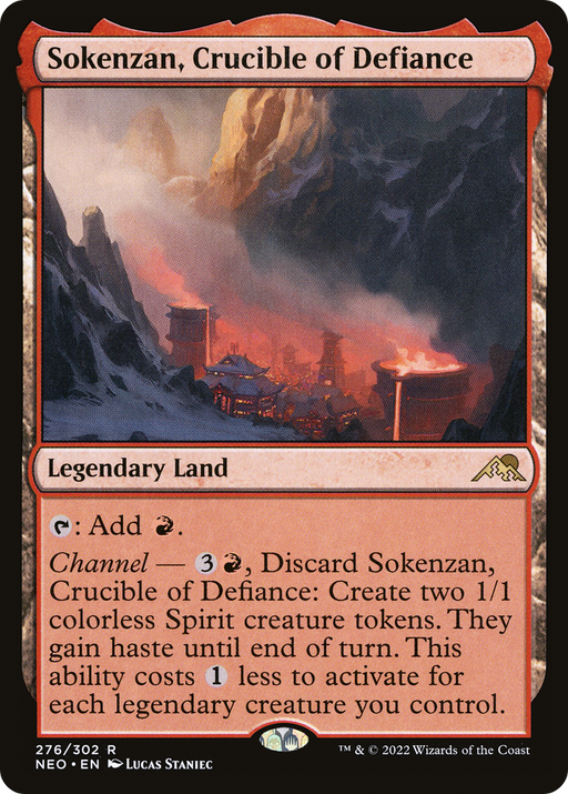 Sokenzan, Crucible of Defiance (NEO-276) [Kamigawa: Neon Dynasty] MTG Single Wizards of the Coast