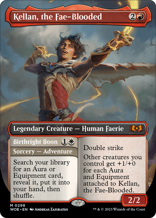 Kellan, the Fae-Blooded (WOE-298) [Wilds of Eldraine] (Borderless) MTG Single Wizards of the Coast