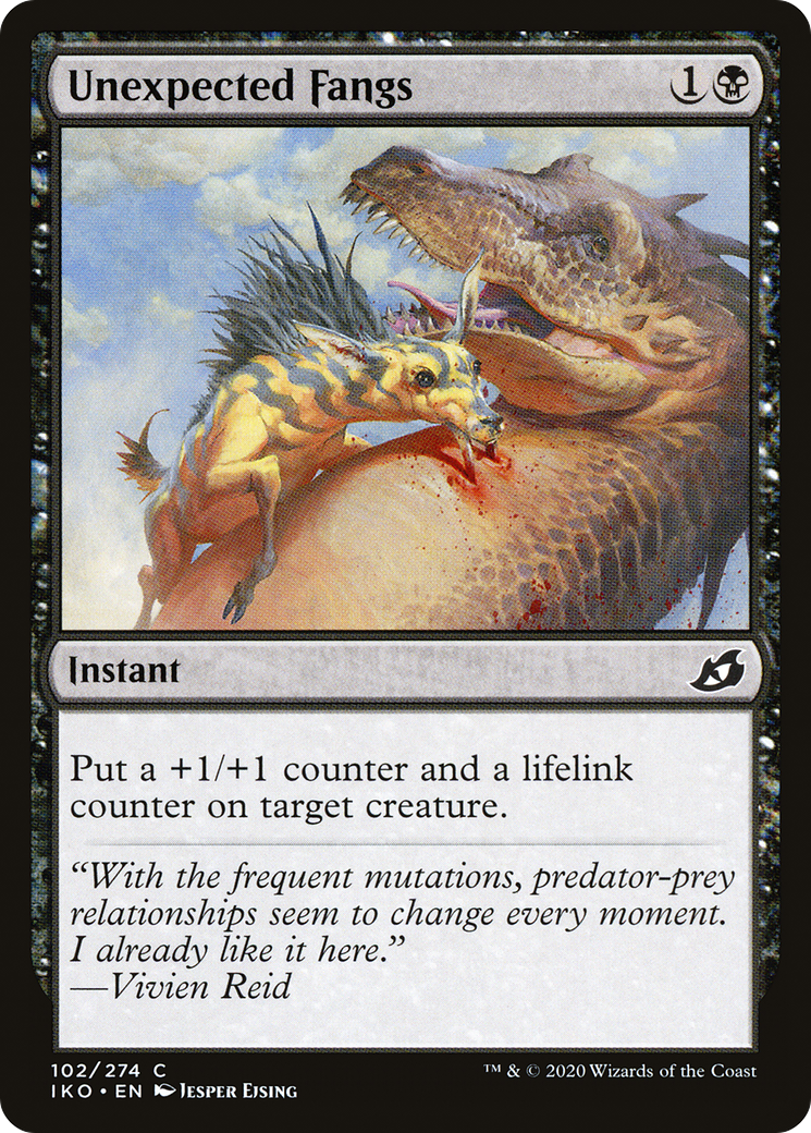Unexpected Fangs (IKO-102) [Ikoria: Lair of Behemoths] MTG Single Wizards of the Coast