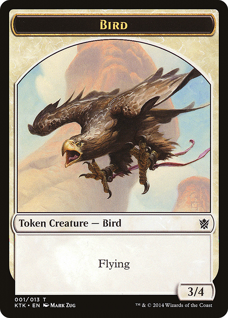 Bird Token (KTK-001) [Tokens] Khans of Tarkir Tokens MTG Single Wizards of the Coast