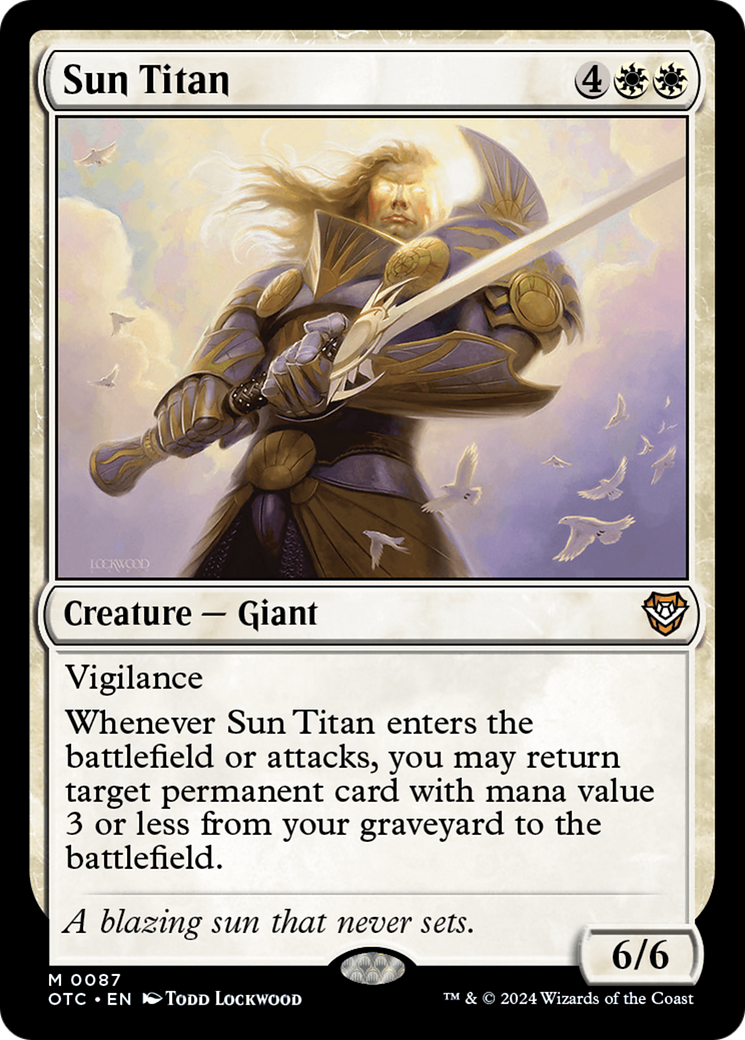 Sun Titan (OTC-087) [Outlaws of Thunder Junction Commander] MTG Single Wizards of the Coast